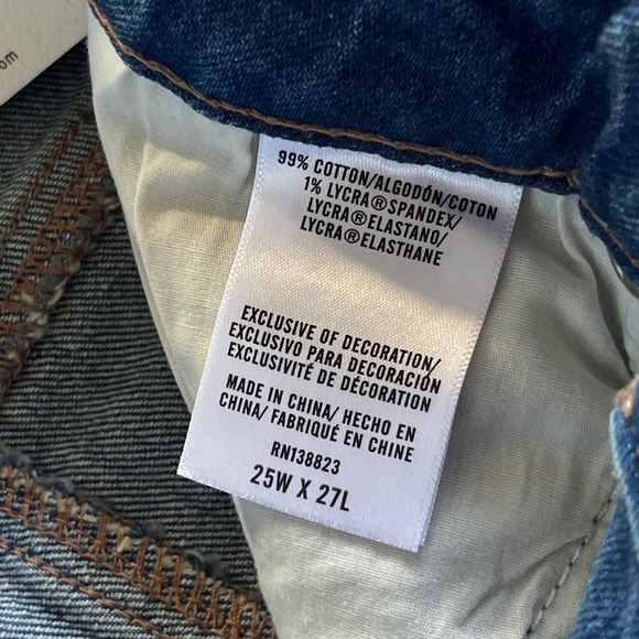 Bootbarn Cleo + Wolf Jeans Womens Size 25x27 Blue High Rise Straight Seamed NEW - Picture 9 of 15